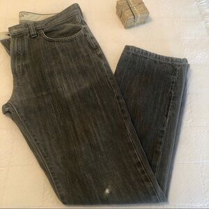 Lands' End Canvas Jeans Men's Grey Slim Fit  W 34  L 32 1963 Distressed Denim